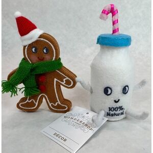 Wondershop Felt Duo Gingerbread Cookie & Milk Christmas Figurine Fabric NEW 2024